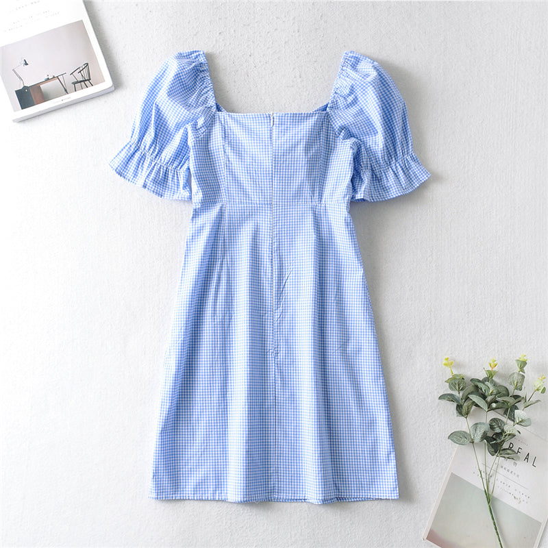 Boho Mini Dress Bow Glen in Pink, Purple and Blue