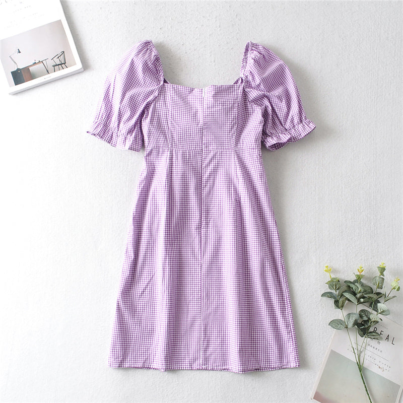Boho Mini Dress Bow Glen in Pink, Purple and Blue
