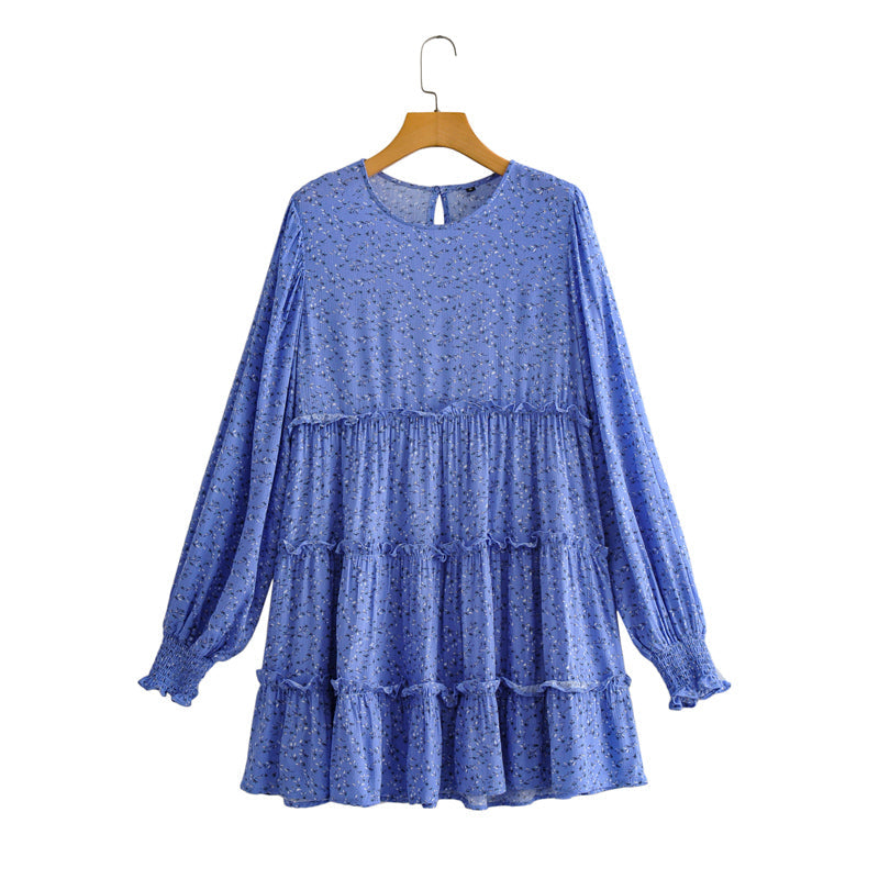Boho Mini Dress Blue Iris