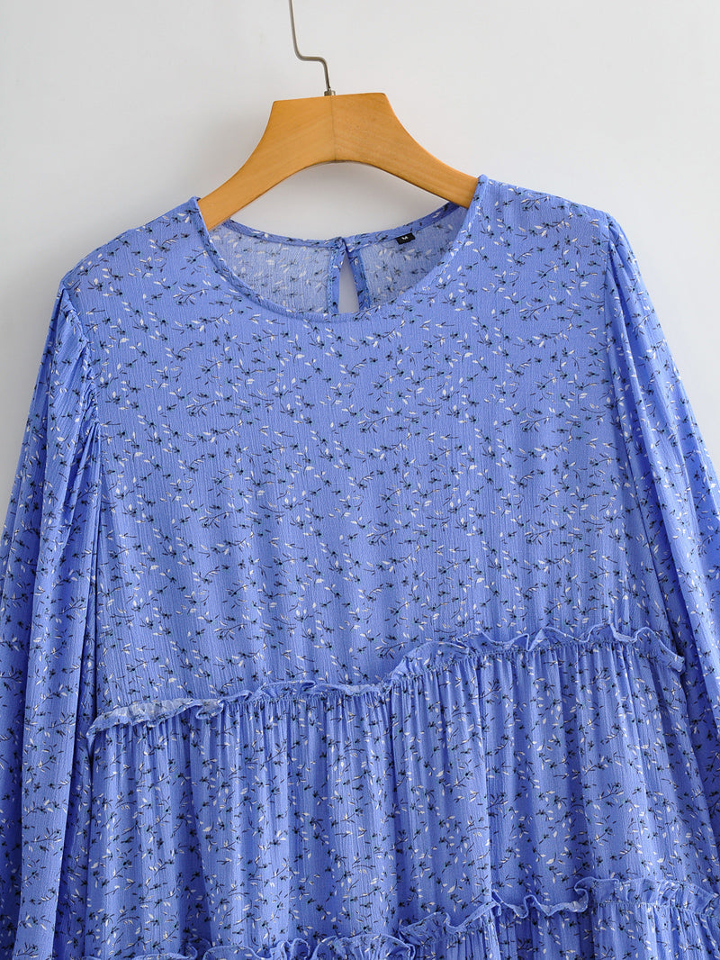 Boho Mini Dress Blue Iris