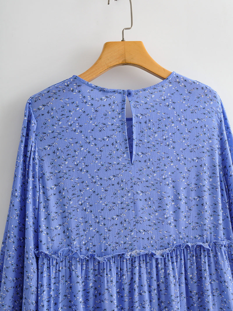 Boho Mini Dress Blue Iris