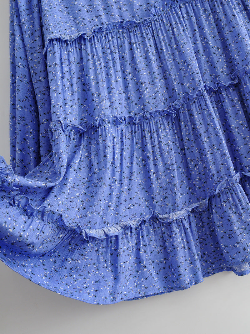 Boho Mini Dress Blue Iris