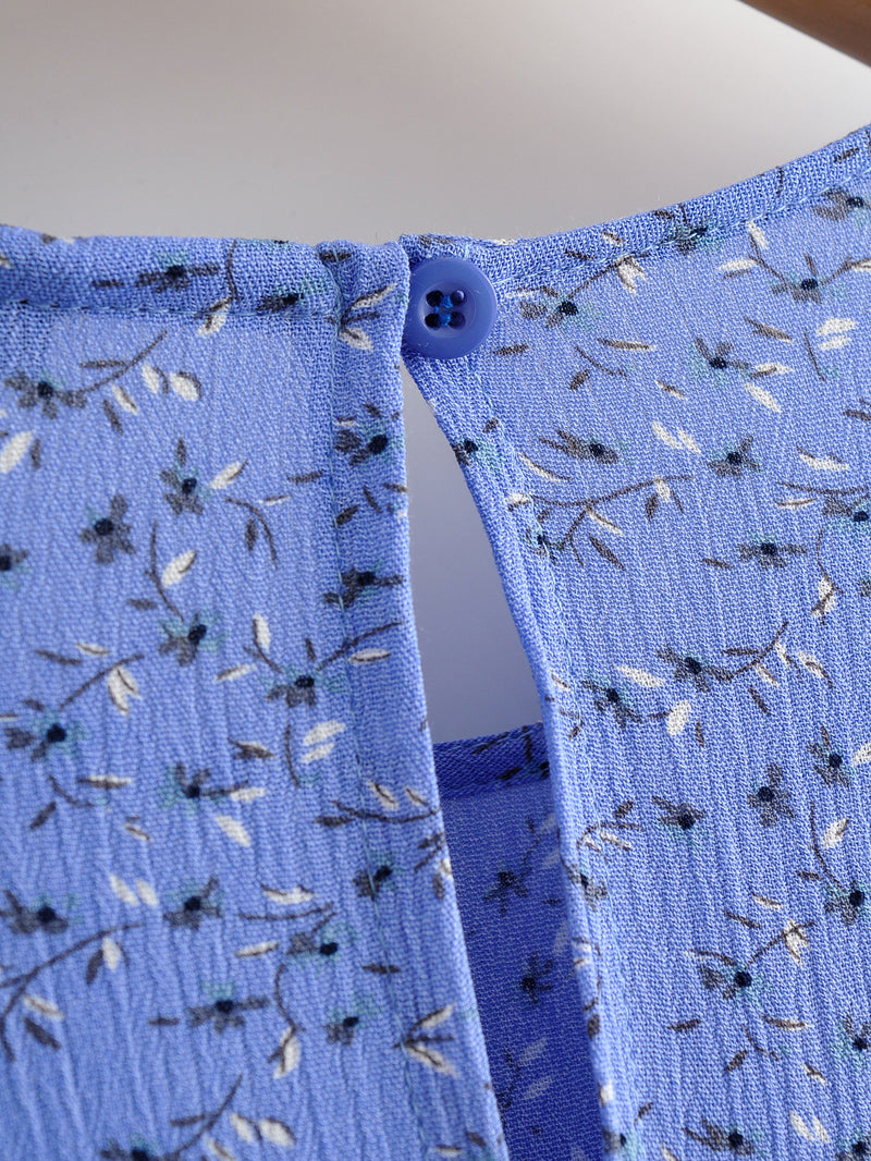 Boho Mini Dress Blue Iris