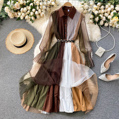 Maxi Dress, Boho Vintage Party Dress, Pleted Dress, Brownie Sugar