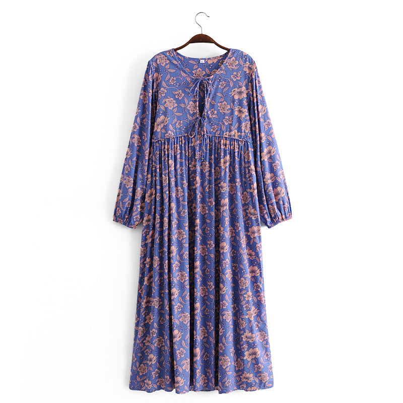 Gown Dress, Boho Maxi Dress, Loose Dress, Dwarf Purple Iris