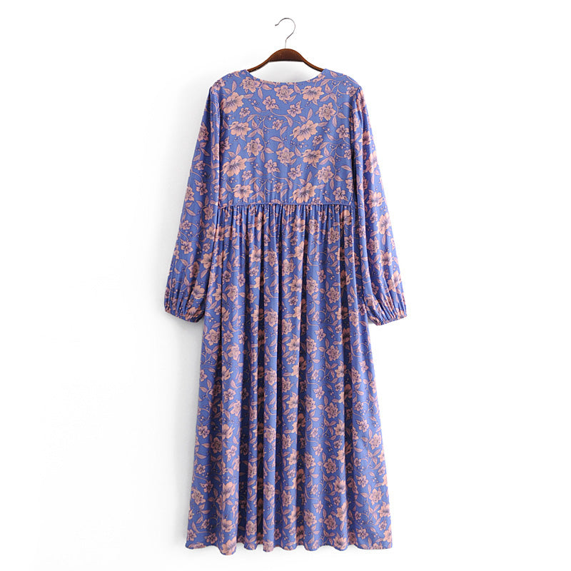 Gown Dress, Boho Maxi Dress, Loose Dress, Dwarf Purple Iris