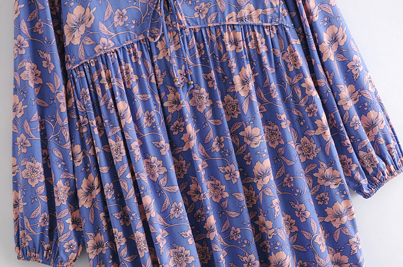 Gown Dress, Boho Maxi Dress, Loose Dress, Dwarf Purple Iris