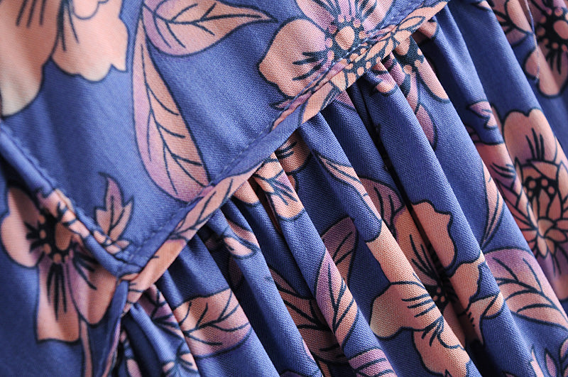 Gown Dress, Boho Maxi Dress, Loose Dress, Dwarf Purple Iris