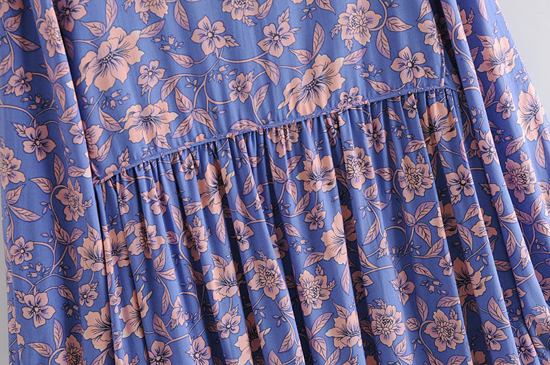 Gown Dress, Boho Maxi Dress, Loose Dress, Dwarf Purple Iris