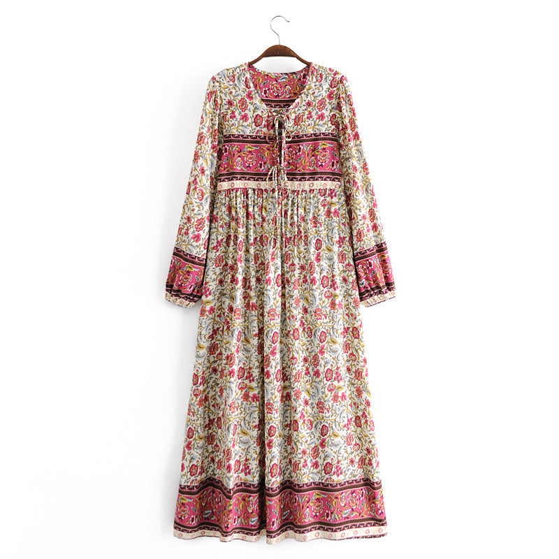 Gown Dress, Boho Maxi Dress, Loose Dress, Pink Mary Rose