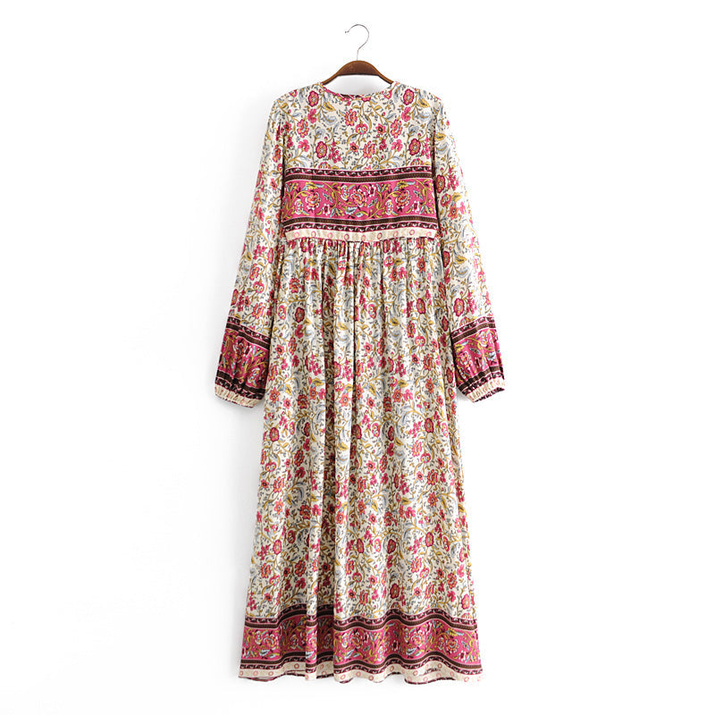 Gown Dress, Boho Maxi Dress, Loose Dress, Pink Mary Rose