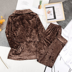 Boho Pajamas, Pajamas Sets for Women, PJ Velvet Desireee in Brown