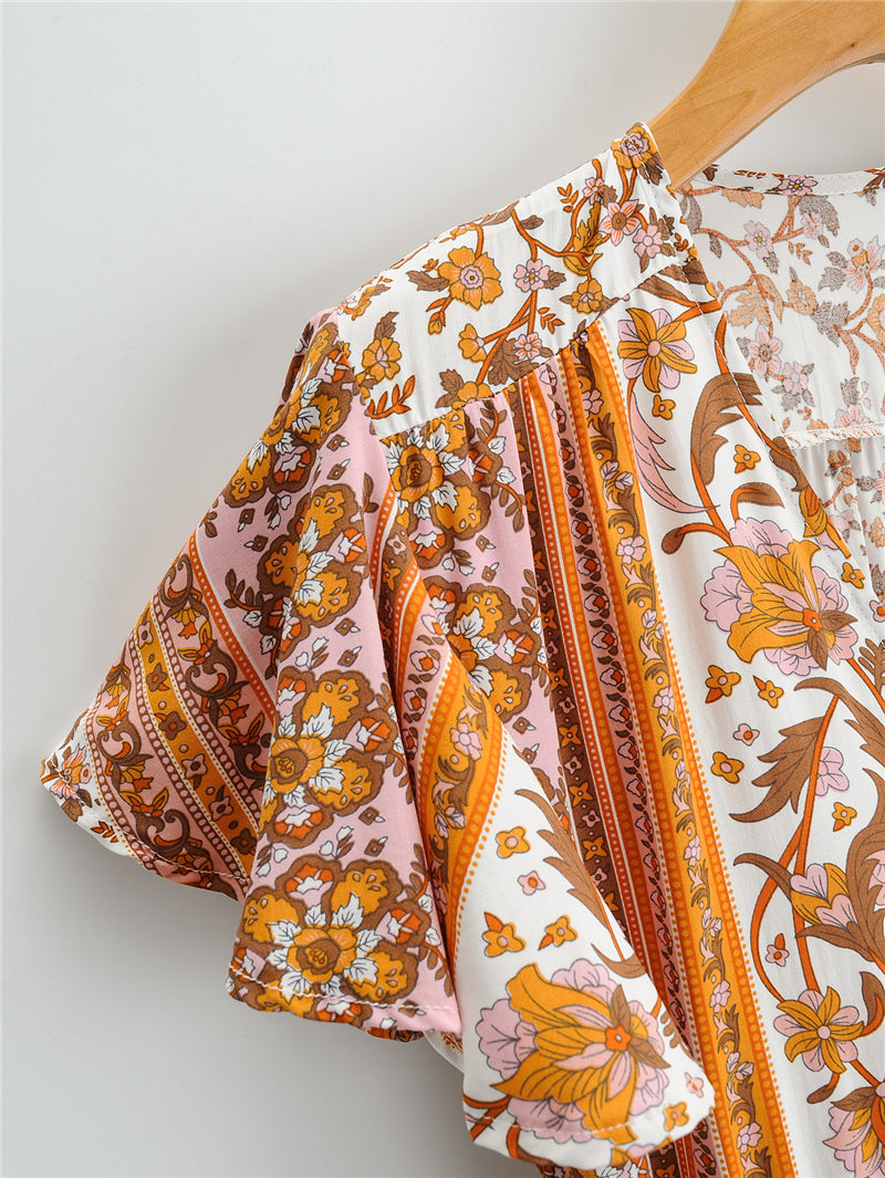 Boho Maxi Dress, Sundress, White Peanut Butter