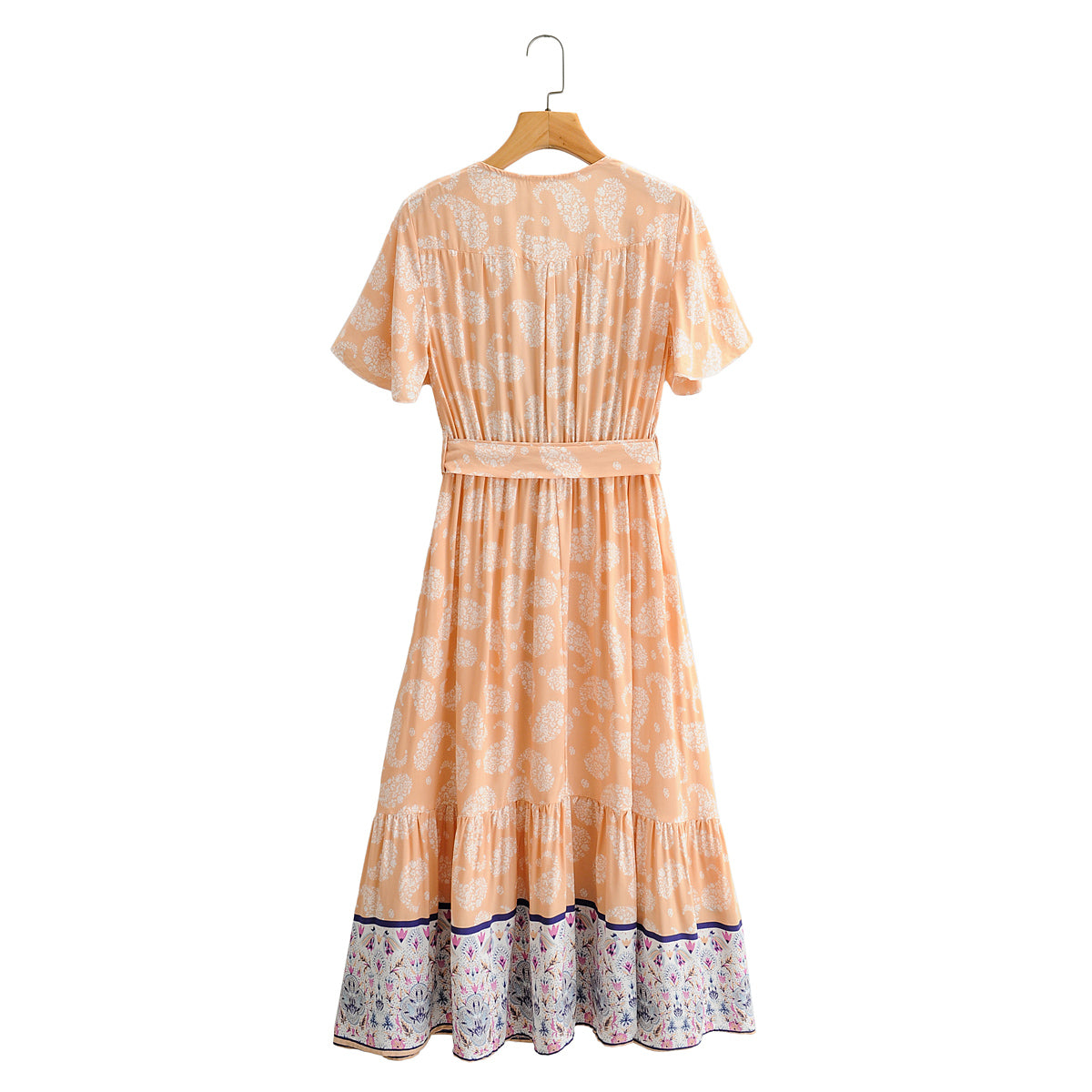 Boho Maxi Dress, Sundress, Orange Cantaloupe