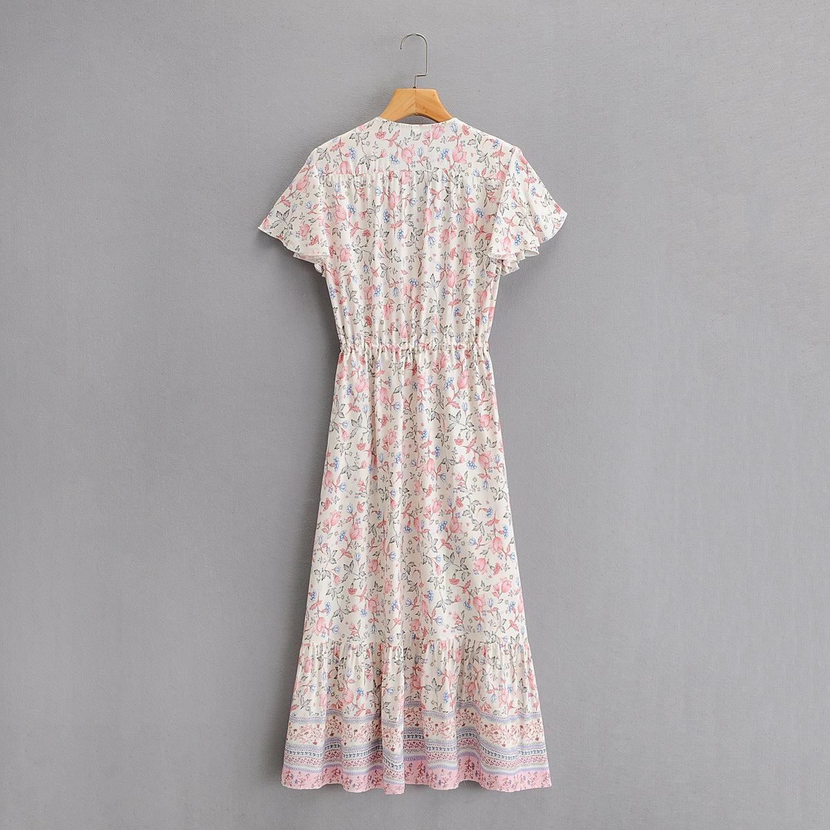 Boho Midi Dress, Sundress, Pink Blush Rose