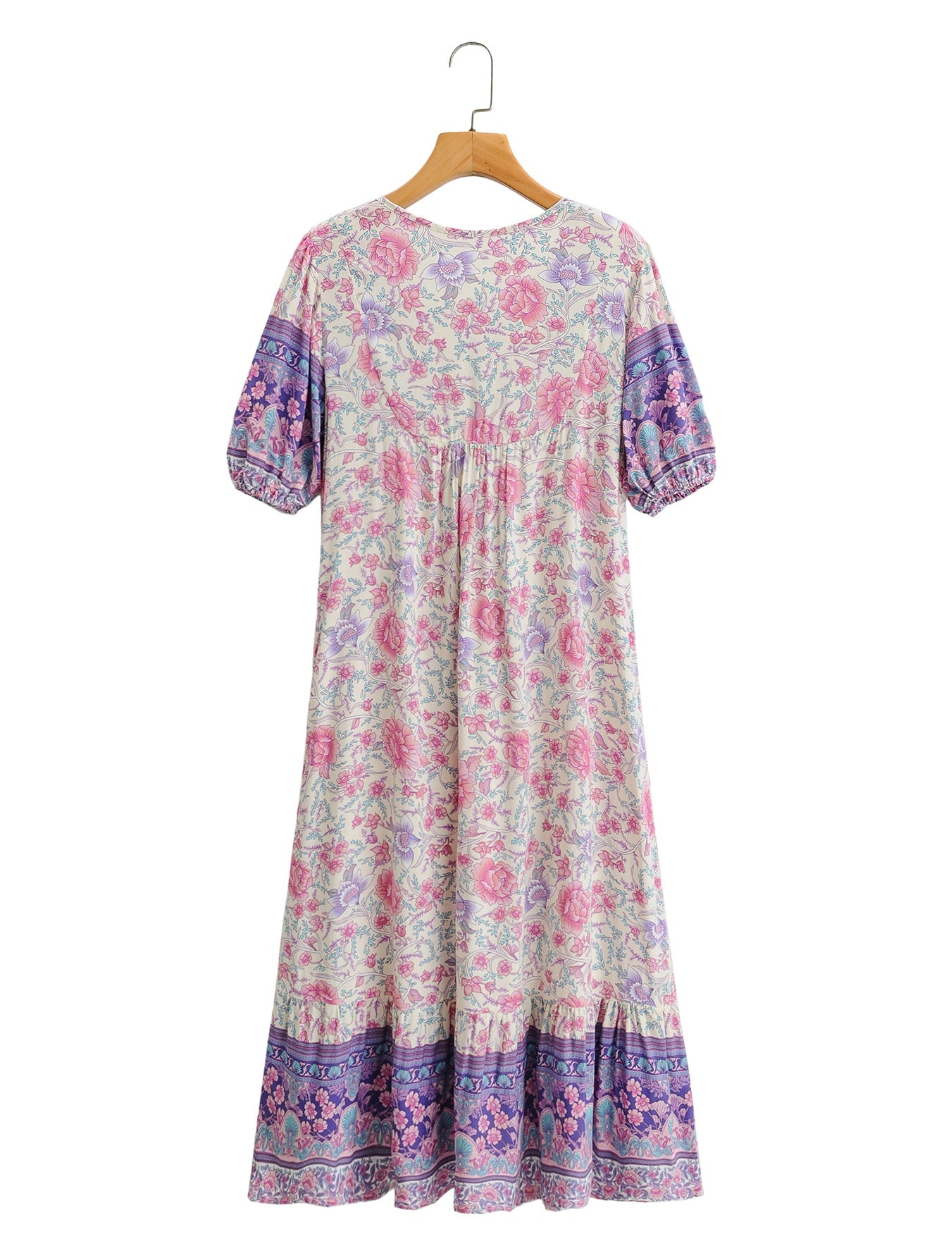Boho Midi Dress, Sundress, Purple Verbena