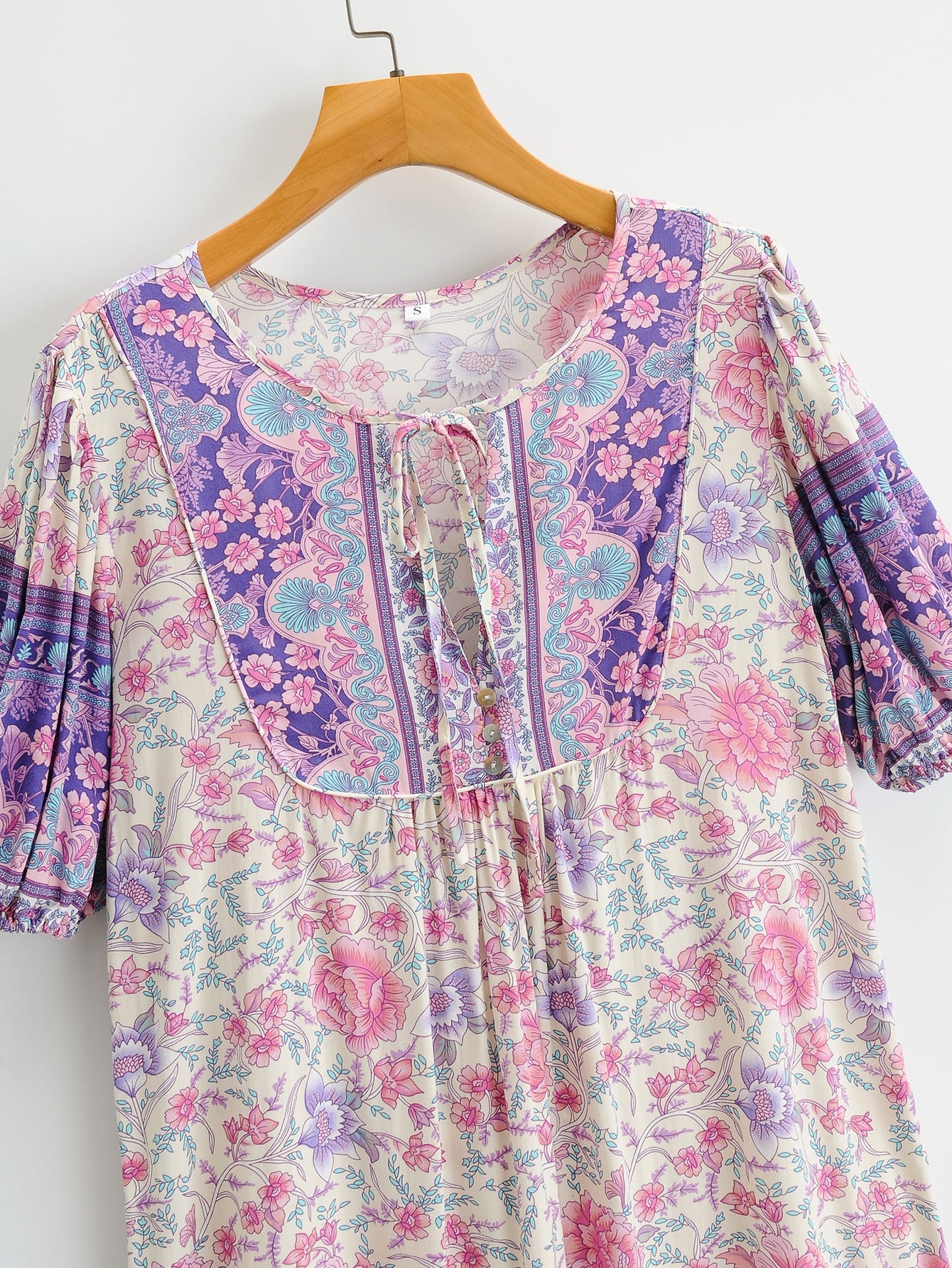 Boho Midi Dress, Sundress, Purple Verbena
