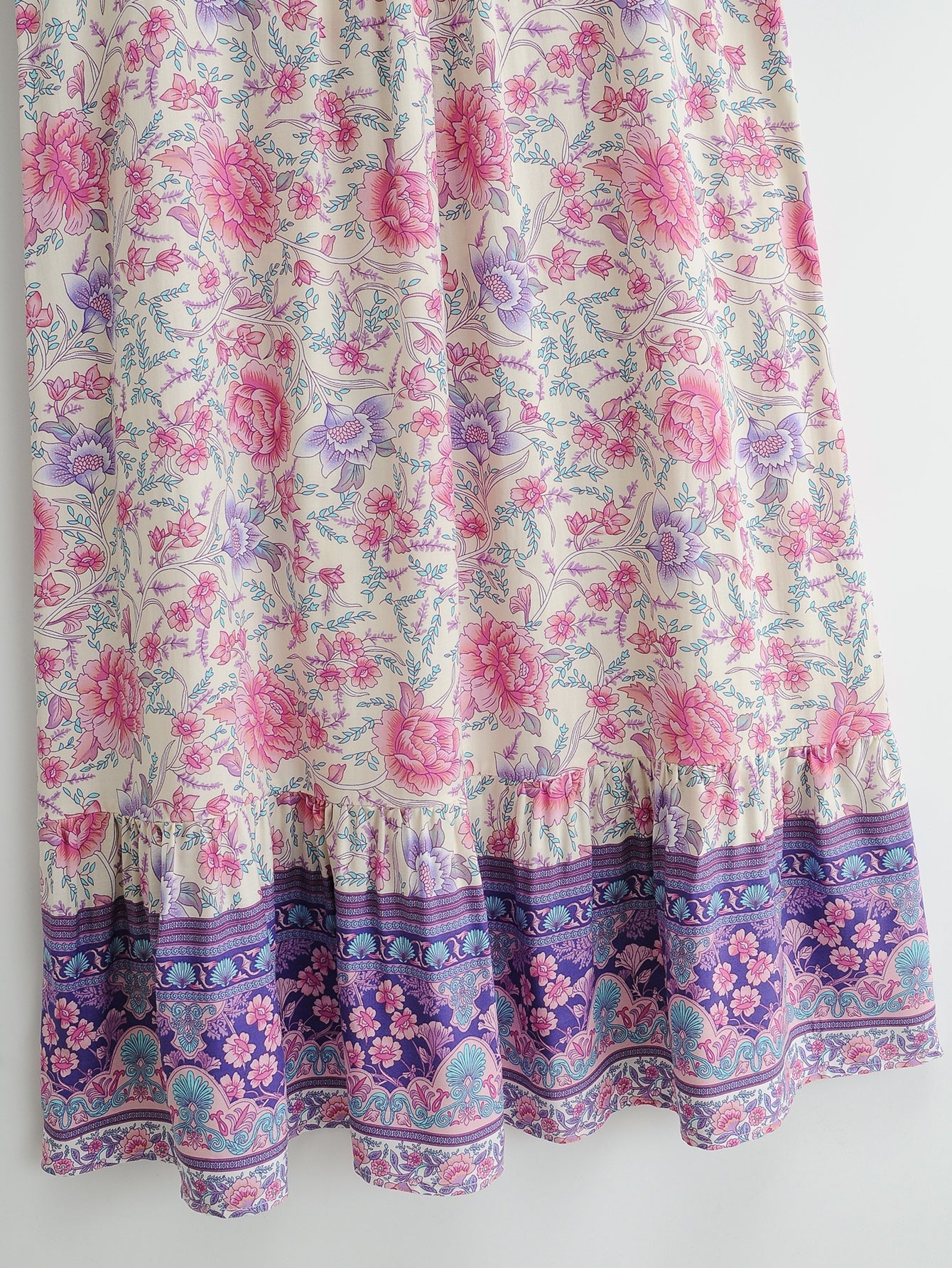 Boho Midi Dress, Sundress, Purple Verbena