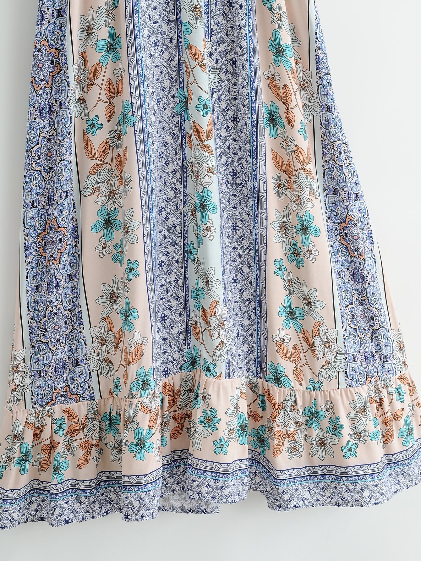 Boho Midi Dress, Sundress, Blue Admiral