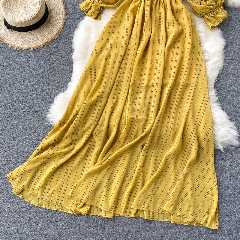 Vintage Dress, Boho Midi Dress, Dress, Smocked Dress, Lola Bow in Green, Orange, Yellow and Red