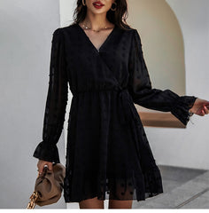 Boho Mini Dress Sarai in Black