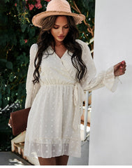 Boho Mini Dress Sarai in White