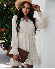 Boho Mini Dress Sarai in White