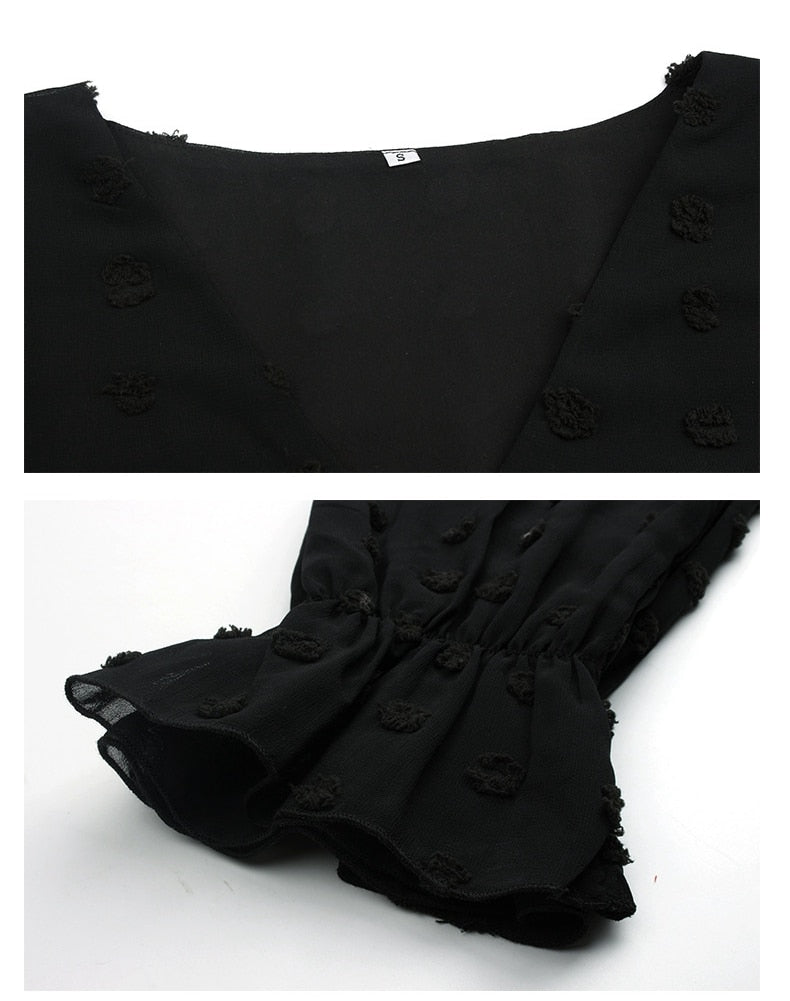 Boho Mini Dress Sarai in Black