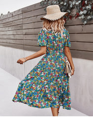 Boho Midi Dress, Sundress, Be a Wildflower in Green