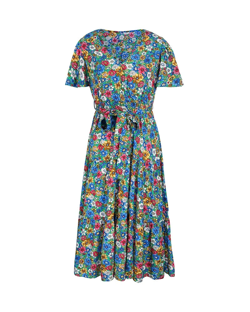 Boho Midi Dress, Sundress, Be a Wildflower in Green