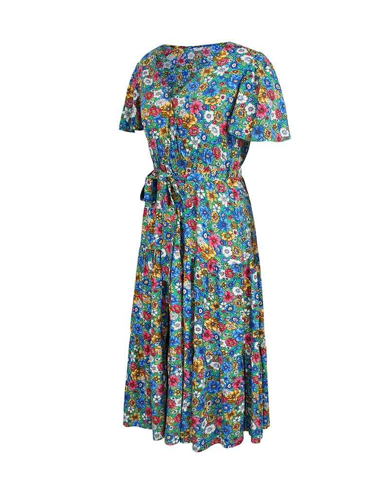 Boho Midi Dress, Sundress, Be a Wildflower in Green