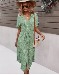 Boho Midi Dress, Sundress, Layla Green