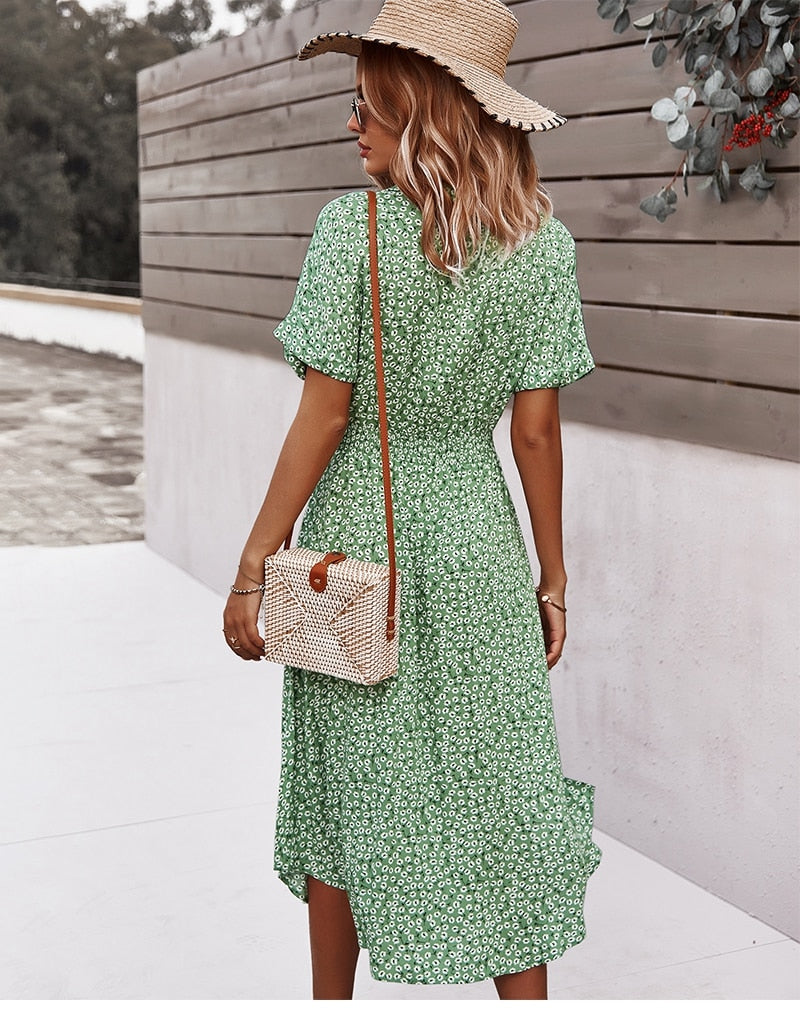 Boho Midi Dress, Sundress, Layla Green