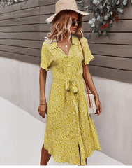 Boho Midi Dress, Sundress, Layla Yellow