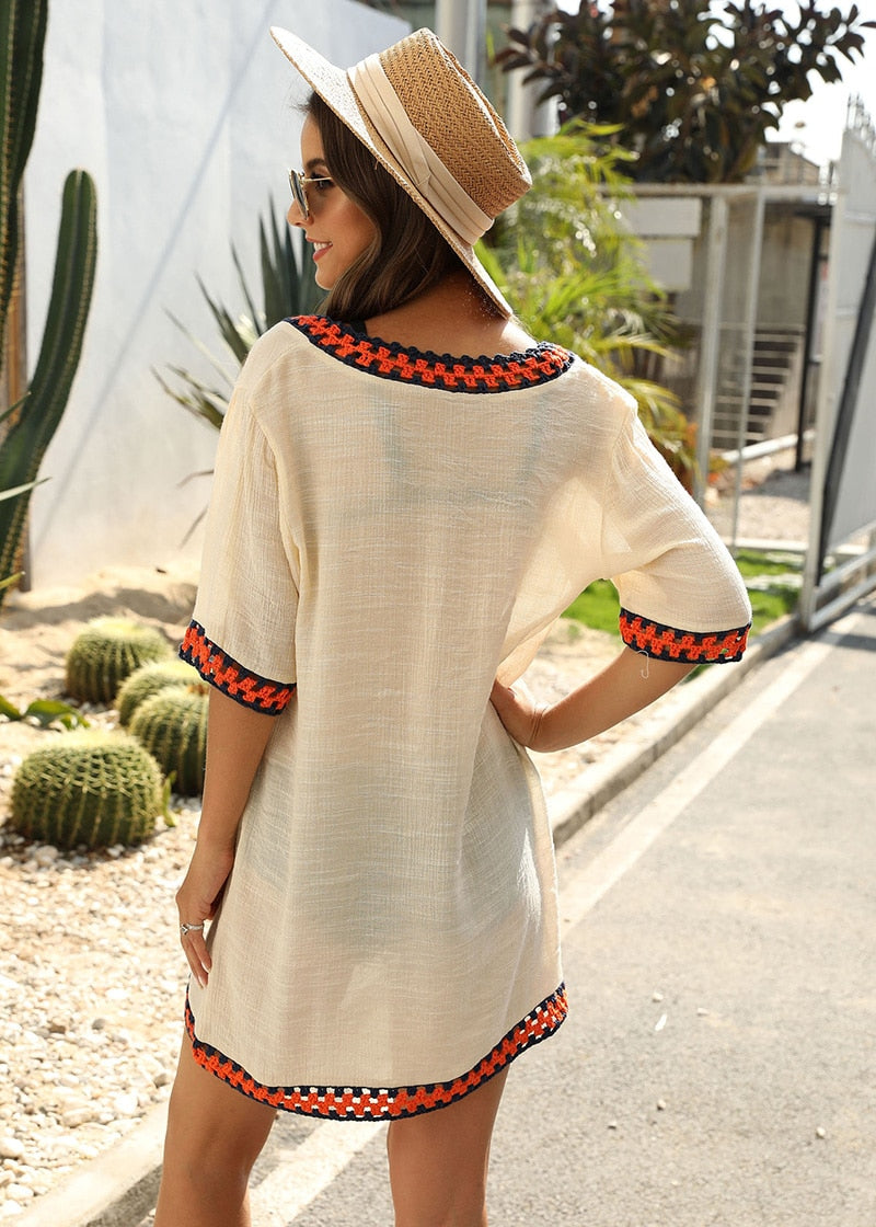 Midi Dress, Beach Dress, Cover up Dress,, Black, White, Navy Kate