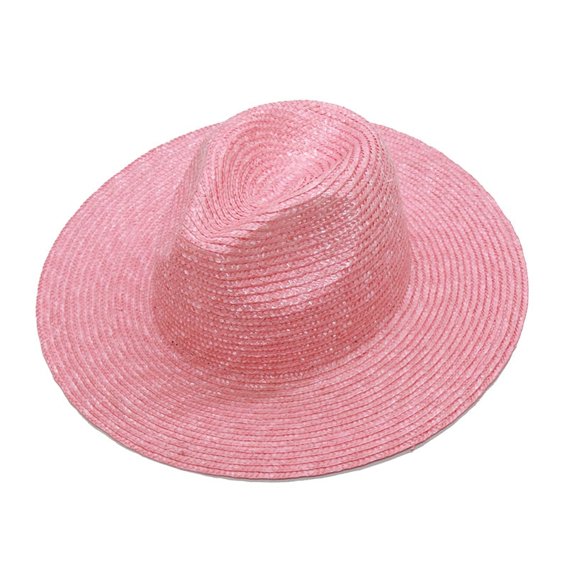 Boho Hat, Sun Hat, Beach Hat, Straw Fedora, Jazz Hat, Julieta in Brown, Beige and Pink