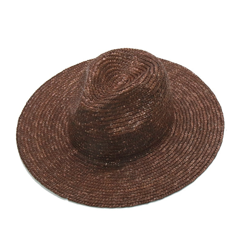 Boho Hat, Sun Hat, Beach Hat, Straw Fedora, Jazz Hat, Julieta in Brown, Beige and Pink