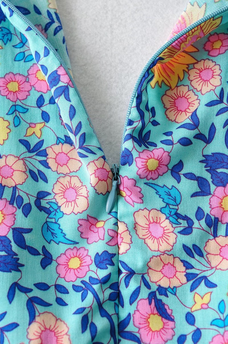 Boho Jumpsuit, Boho Romper, Playsuit, Blue Wild Flower