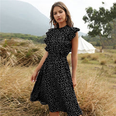 Boho Midi Dress, Raffle Red Heart (Red, Black, Blue)