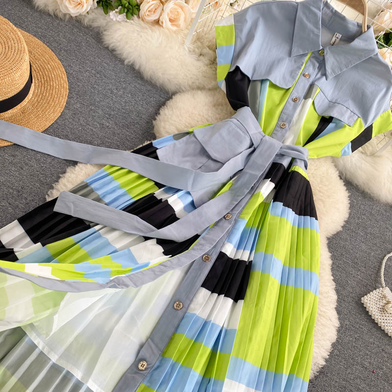 Vintage Dress, Boho Midi Dress, Dress, Pleted Drees Green Neon