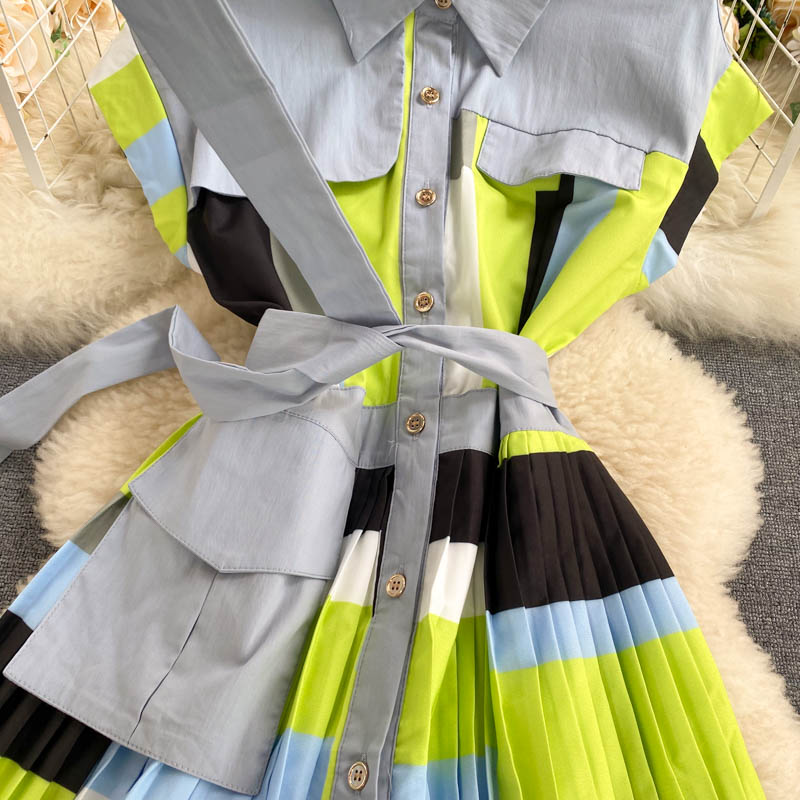 Vintage Dress, Boho Midi Dress, Dress, Pleted Drees Green Neon