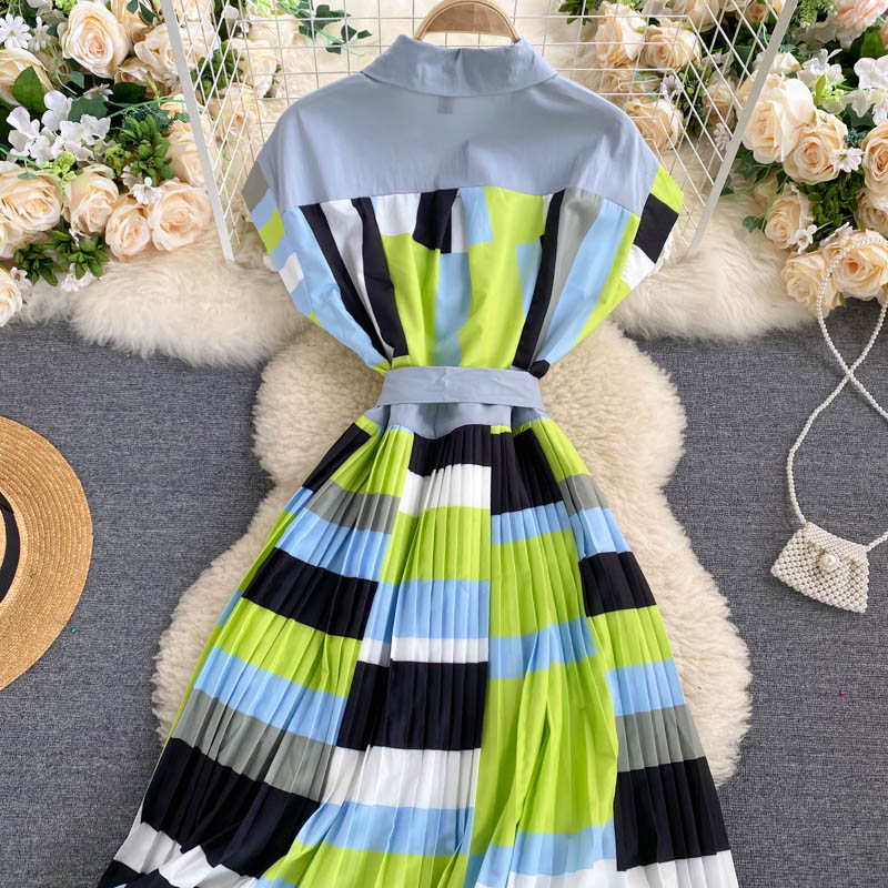 Vintage Dress, Boho Midi Dress, Dress, Pleted Drees Green Neon
