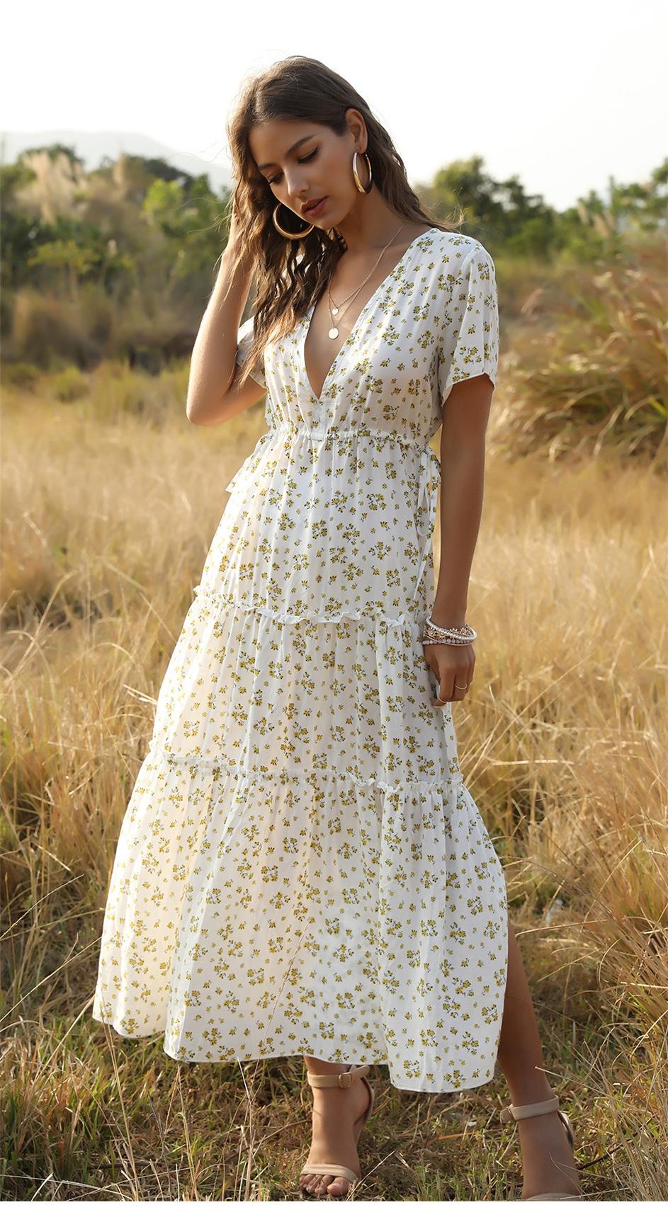 Boho Maxi Dress, Sundress, Serenity in White