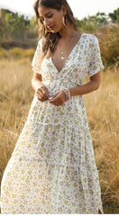 Boho Maxi Dress, Sundress, Serenity in White