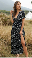 Boho Maxi Dress, Sundress, Serenity in Navy Blue