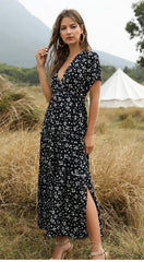 Boho Maxi Dress, Sundress, Serenity in Navy Blue
