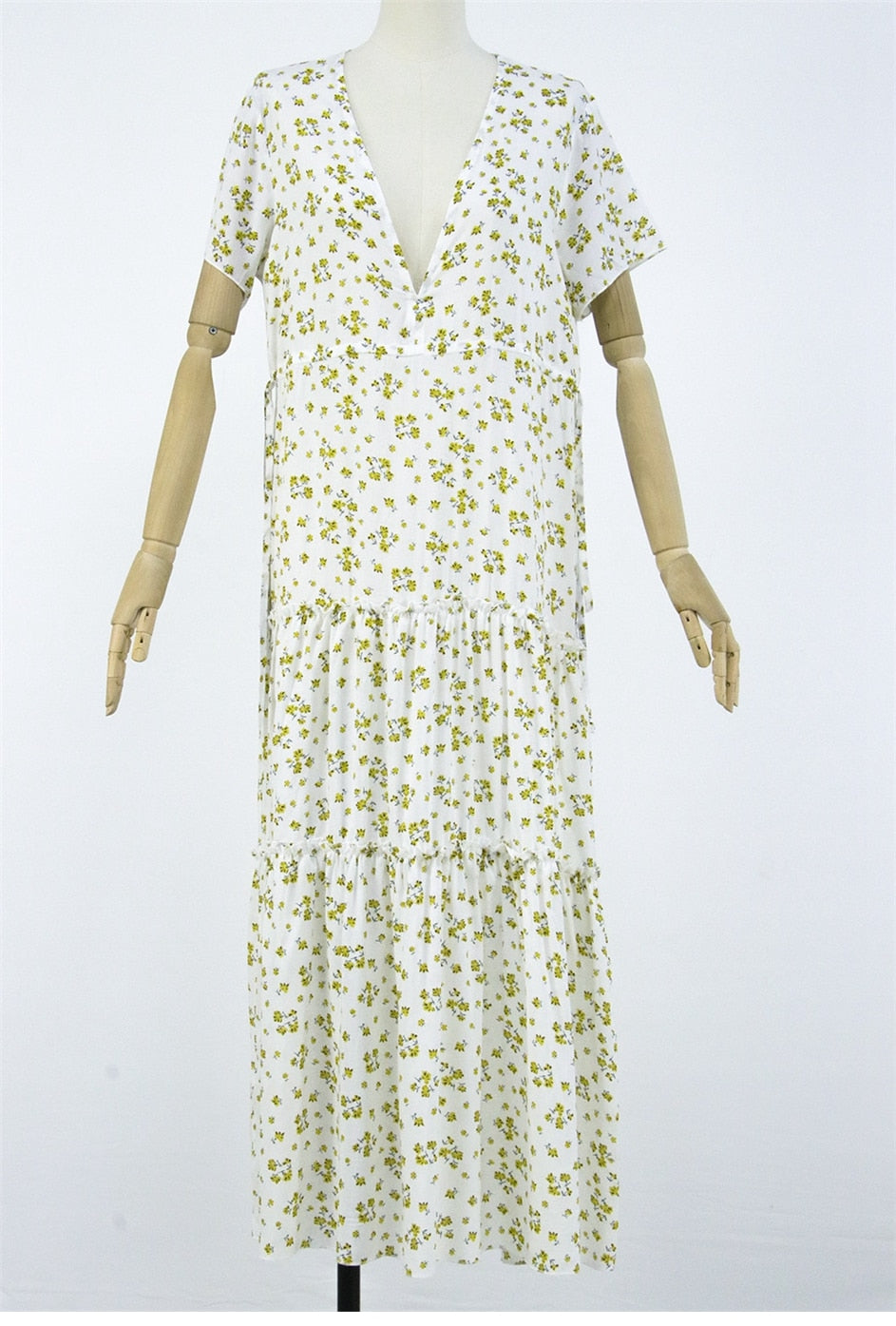 Boho Maxi Dress, Sundress, Serenity in Green
