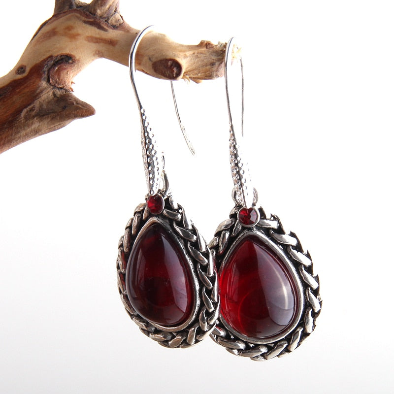 Boho Earrings, RH Dangle Earrings, Black Silver