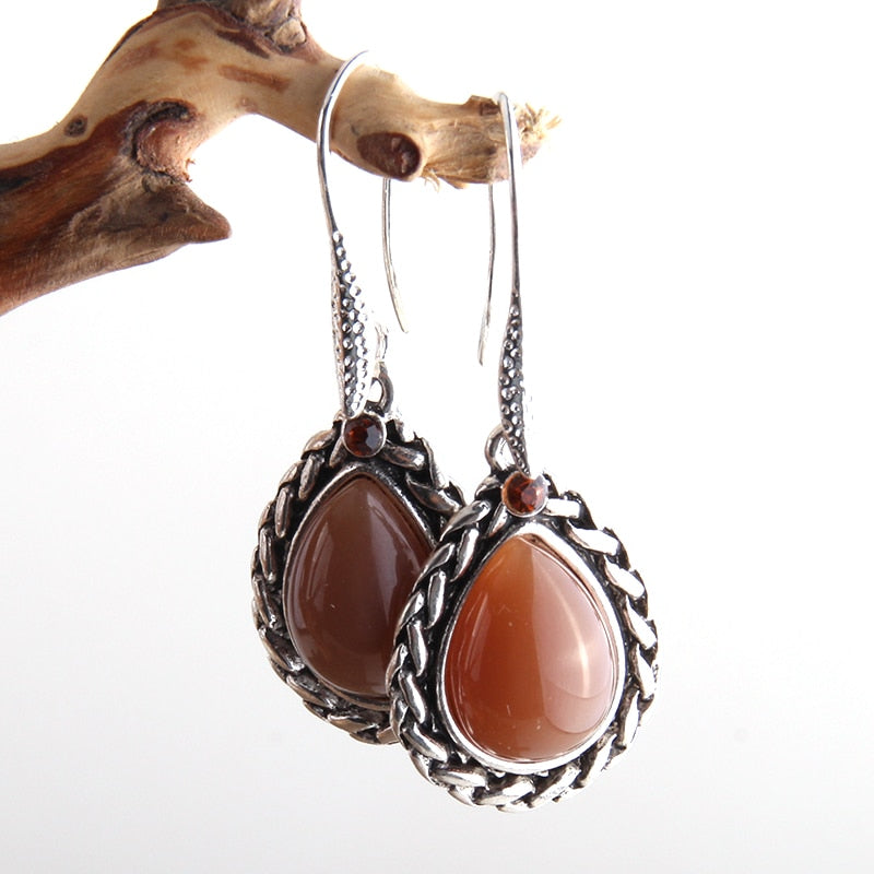 Boho Earrings, RH Dangle Earrings, Black Silver
