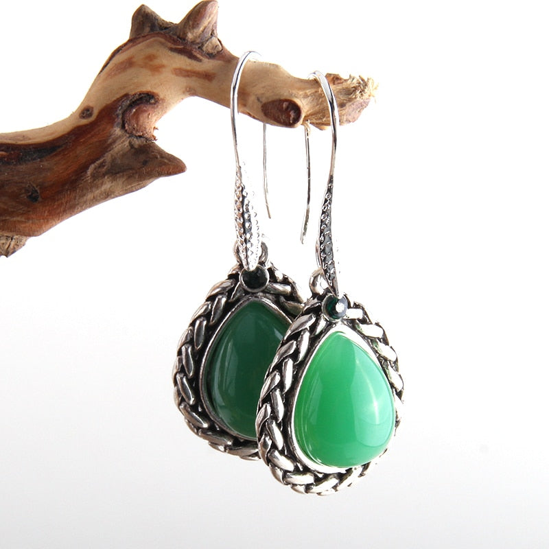 Boho Earrings, RH Dangle Earrings, Black Silver